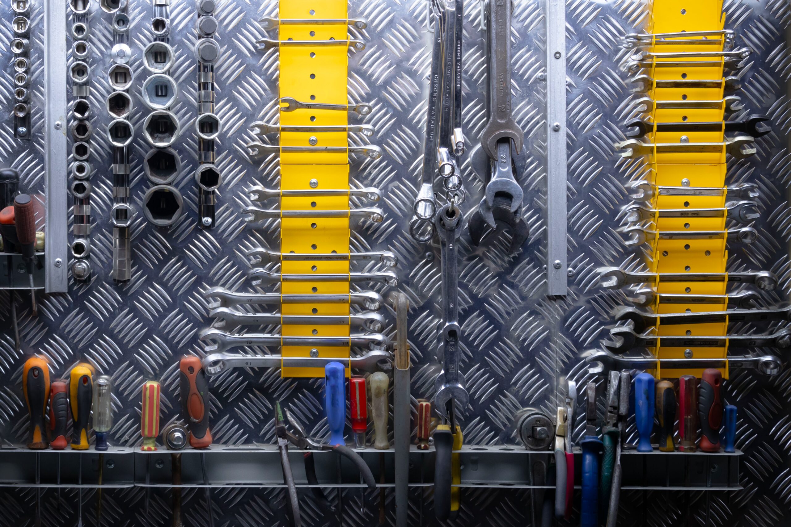 5S A picture of clean and well organized tools, illustrative of the theory, 5S